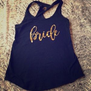 Bride Tank- black and gold
